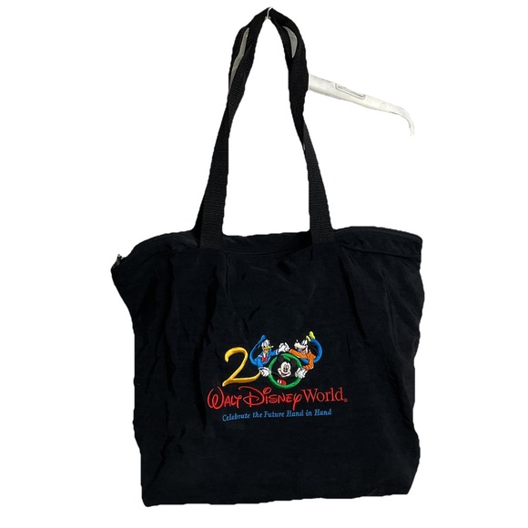 Walt DISNEY World Bag Resort 2000 Black Nylon Tote Mickey Mouse Millennium Purse - Picture 1 of 8